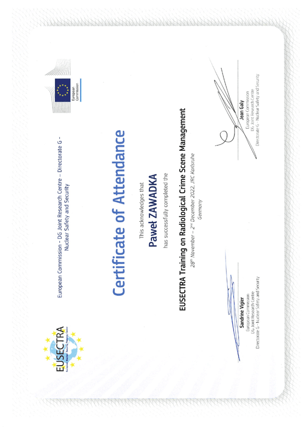 Certyfikat EUSECTRA
